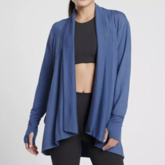 Athleta Pranayama Wrap in Chrome Blue Medium Tall - Picture 3 of 13
